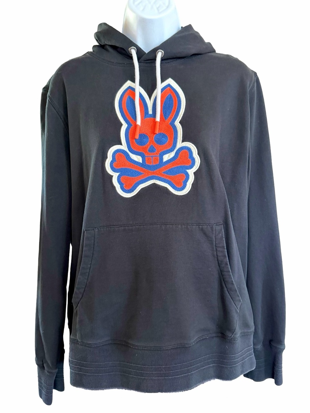 Psycho Bunny Black Orange Blue Embroidered Logo Hoodie M - Picture 2 of 7